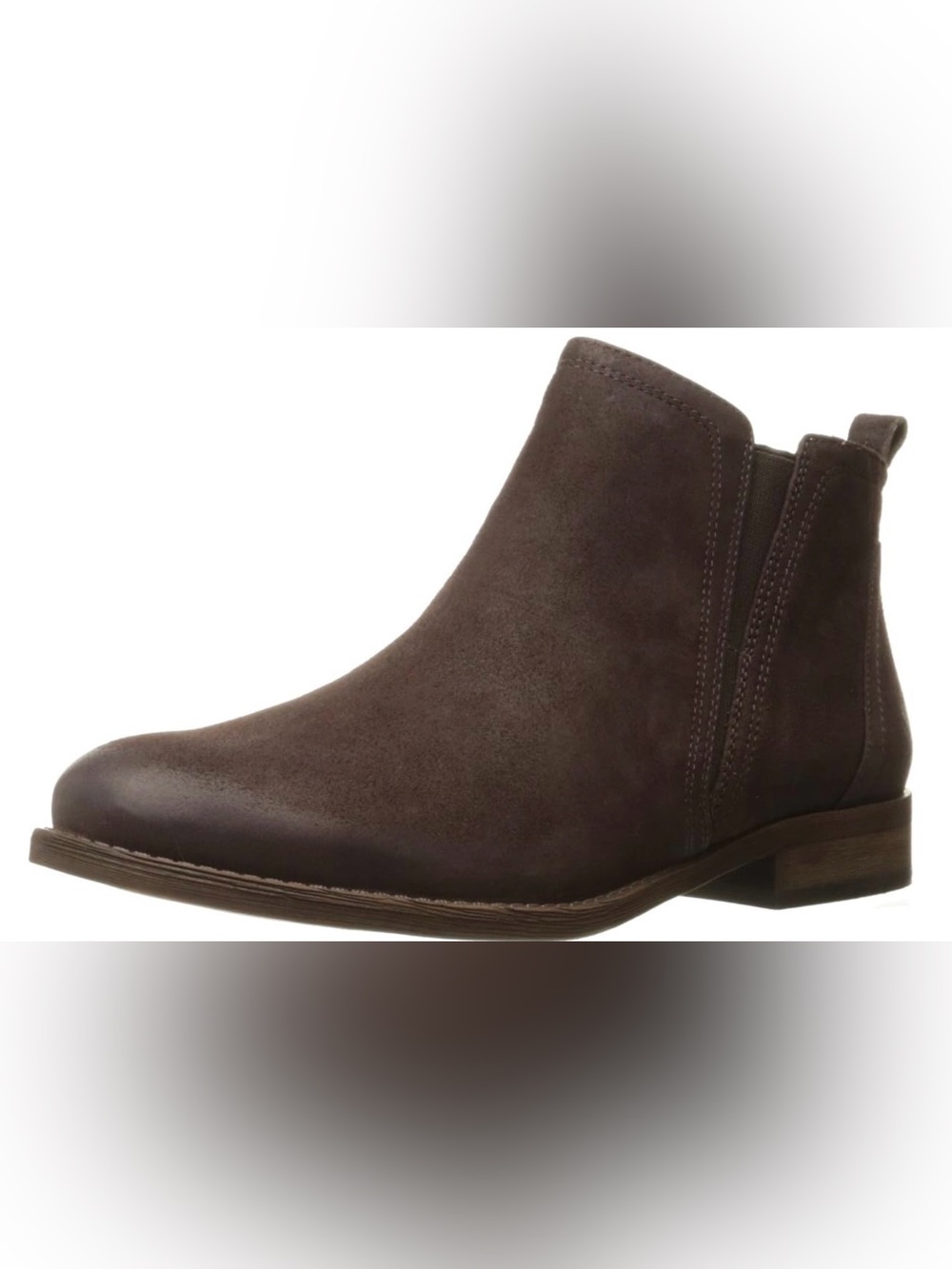 Franco Sarto Women's L-hancock Ankle Bootie Dark Brown Suede with Zipper